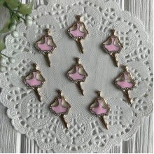 Серединка металл балерина, 32 мм, розовый, упаковка 10 шт.