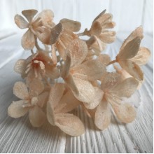 Веточка с цветами фрезии, 17 см, персиковый, упаковка 10 шт.