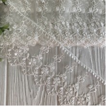 Кружево органзовое веточка, 8 см, айвори, рулон 9 метров