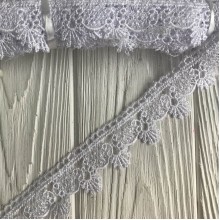 Кружево макраме среднее (ТВ-2), 3,5 см, белое, рулон 9 метров