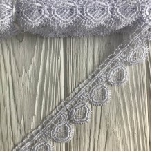 Кружево макраме среднее (ТВ-7), 3,3 см, белое, рулон 9 метров