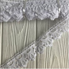 Кружево макраме среднее (ТВ-9), 4 см, белое, рулон 9 метров