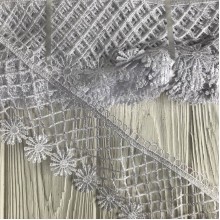 Кружево макраме широкое (TS-7), 8,7 см, белое, рулон 9 метров