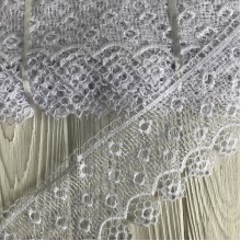 Кружево макраме широкое (TS-12), 8,5 см, белое, рулон 9 метров