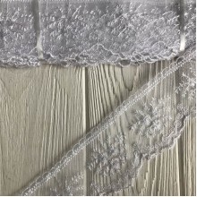 Кружево органзовое Розали, 6,5 см, белый, рулон 9 м