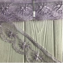 Кружево органзовое Розали, 6,5 см, светло-лиловый, рулон 9 м
