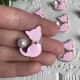 Серединка металл котик с жемчужиной, 3х2 мм, розовый, упаковка 10 шт.