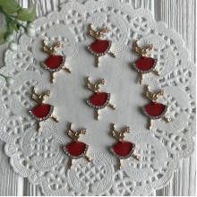 Серединка металл танцующая балерина, 28 мм, красный, упаковка 10 шт.