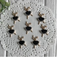 Серединка металл танцующая балерина, 28 мм, черный, упаковка 10 шт.