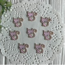 Серединка металл котик, 22 мм, розовый, упаковка 10 шт.