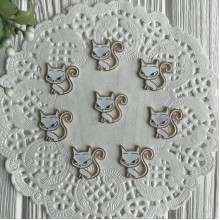 Серединка металл котик, 22 мм, белый, упаковка 10 шт.