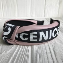 Обруч чалма из экокожи (Nice широкая), 4 см, пудровый, шт.