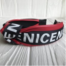 Обруч чалма из экокожи (Nice широкая), 4 см, красный, шт.