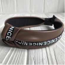 Обруч чалма из экокожи (Nice узкая), 4 см, шоколадный, шт.