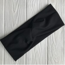 Повязка чалма широкая, 25х10 см, черный, шт. 