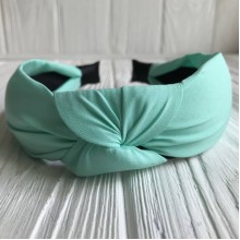 Обруч софт чалма однотонный, 4 см, мятный, шт.