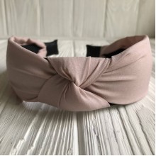 Обруч софт чалма однотонный, 4 см, бежево-пудровый, шт.