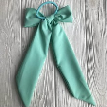 Резинка Твилли с узким бантом однотонная, 30 см, мятный, шт.