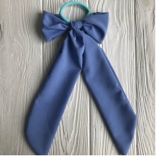 Резинка Твилли с узким бантом однотонная, 30 см, небесно-голубой, шт.