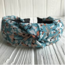 Обруч чалма шифон в цветочек, 4 см, бирюзовый, шт. Обруч чалма шифон в цветочек, 4 см, бирюзовый, шт.