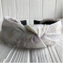 Обруч чалма шифон в цветочек, 4 см, молочно-сиреневый, шт. Обруч чалма шифон в цветочек, 4 см, молочно-сиреневый, шт.