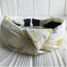 Обруч чалма шифон в цветочек, 4 см, бело-желтый, шт. Обруч чалма шифон в цветочек, 4 см, бело-желтый, шт.