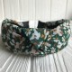Обруч чалма шифон в цветочек, 4 см, темно-зеленый, шт.
