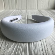 Обруч объемный креп однотонный, 4 см, белый, шт.