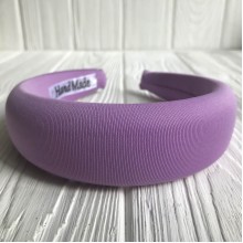 Обруч объемный креп однотонный, 4 см, сиреневый, шт.