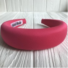 Обруч объемный креп однотонный, 4 см, малиновый, шт.