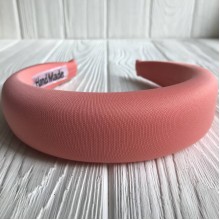 Обруч объемный креп однотонный, 4 см, лососевый, шт.