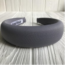 Обруч объемный креп однотонный, 4 см, серый, шт.