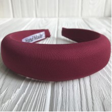 Обруч объемный креп однотонный, 4 см, бургунди, шт.