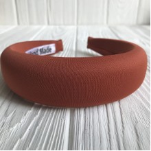 Обруч объемный креп однотонный, 4 см, карамельный, шт.