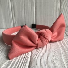 Обруч креп солоха однотонный, 2,5 см, лососевый, шт.