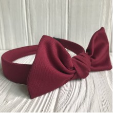 Обруч креп солоха однотонный, 2,5 см, бургунди, шт.