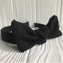 Обруч креп солоха однотонный, 2,5 см, черный, шт.