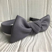 Обруч креп солоха однотонный, 2,5 см, серый, шт.