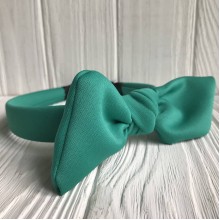 Обруч креп солоха однотонный, 2,5 см, изумрудный, шт.