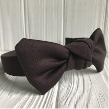 Обруч креп солоха однотонный, 2,5 см, шоколадный, шт.