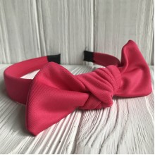 Обруч креп солоха однотонный, 2,5 см, малиновый, шт.