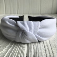 Обруч креп чалма однотонный, 4,5 см, белый, шт.