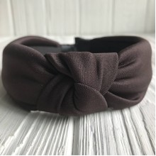 Обруч креп чалма однотонный, 4,5 см, шоколадный, шт.