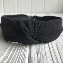 Обруч креп чалма однотонный, 4,5 см, черный, шт.