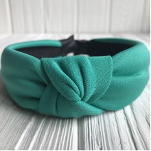 Обруч креп чалма однотонный, 4,5 см, изумрудный, шт.