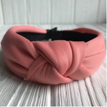 Обруч креп чалма однотонный, 4,5 см, лососевый, шт.