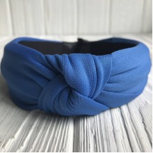 Обруч креп чалма однотонный, 4,5 см, темно-синий, шт.