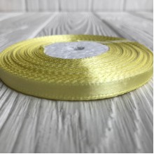 Атлас 0,6 см, світло-жовтий, рулон 33 м, УПАКОВКА 10 рулонів