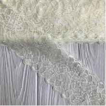 Кружево стрейчевое "Изабель", 8 см, молочный, рулон 9 м