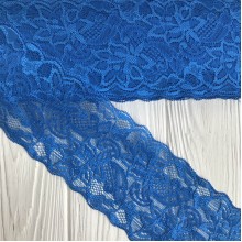 Кружево стрейчевое "Изабель", 8 см, темно-синий, рулон 9 м